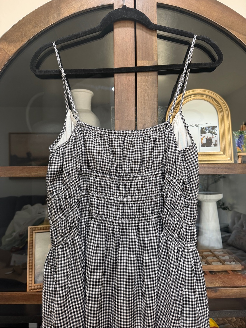 EUCAbercrombie & Fitch Black and White Gingham Maxi Dress - Picture 9 of 10